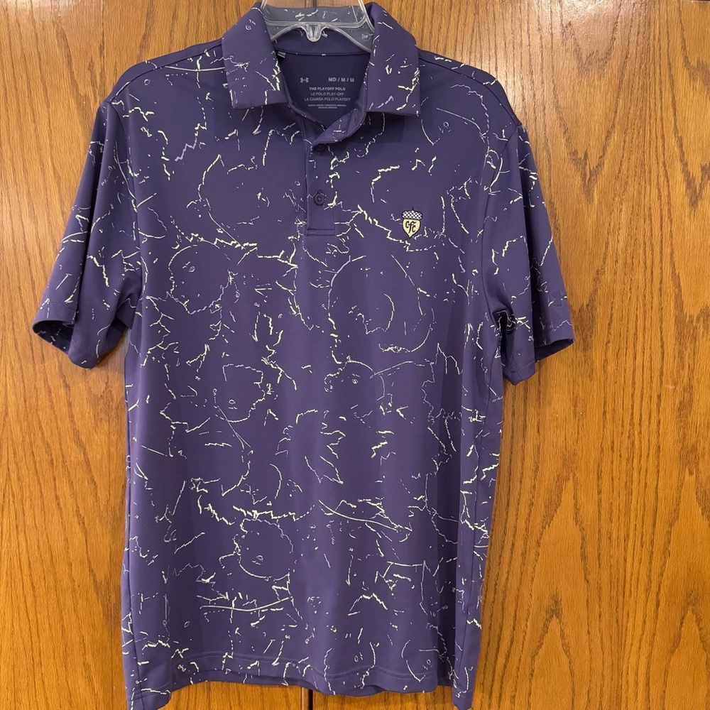 Under Armour CFC Acorn The Playoff Polo Men’s Medium Purple Performance Golf Top